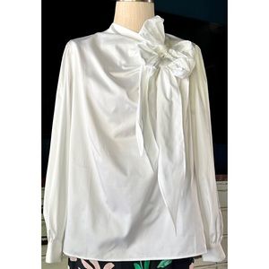 Anthropologie Maeve Poplin White Blouse M
